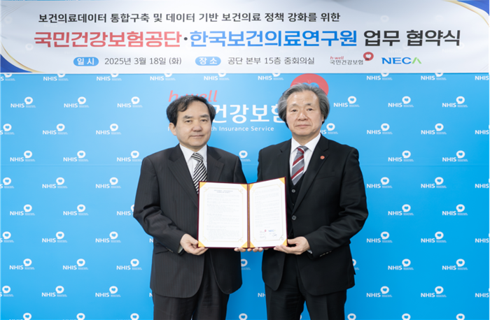 건보공단-보건의료연구원, 데이터 기반 보건 정책 강화 업무협약