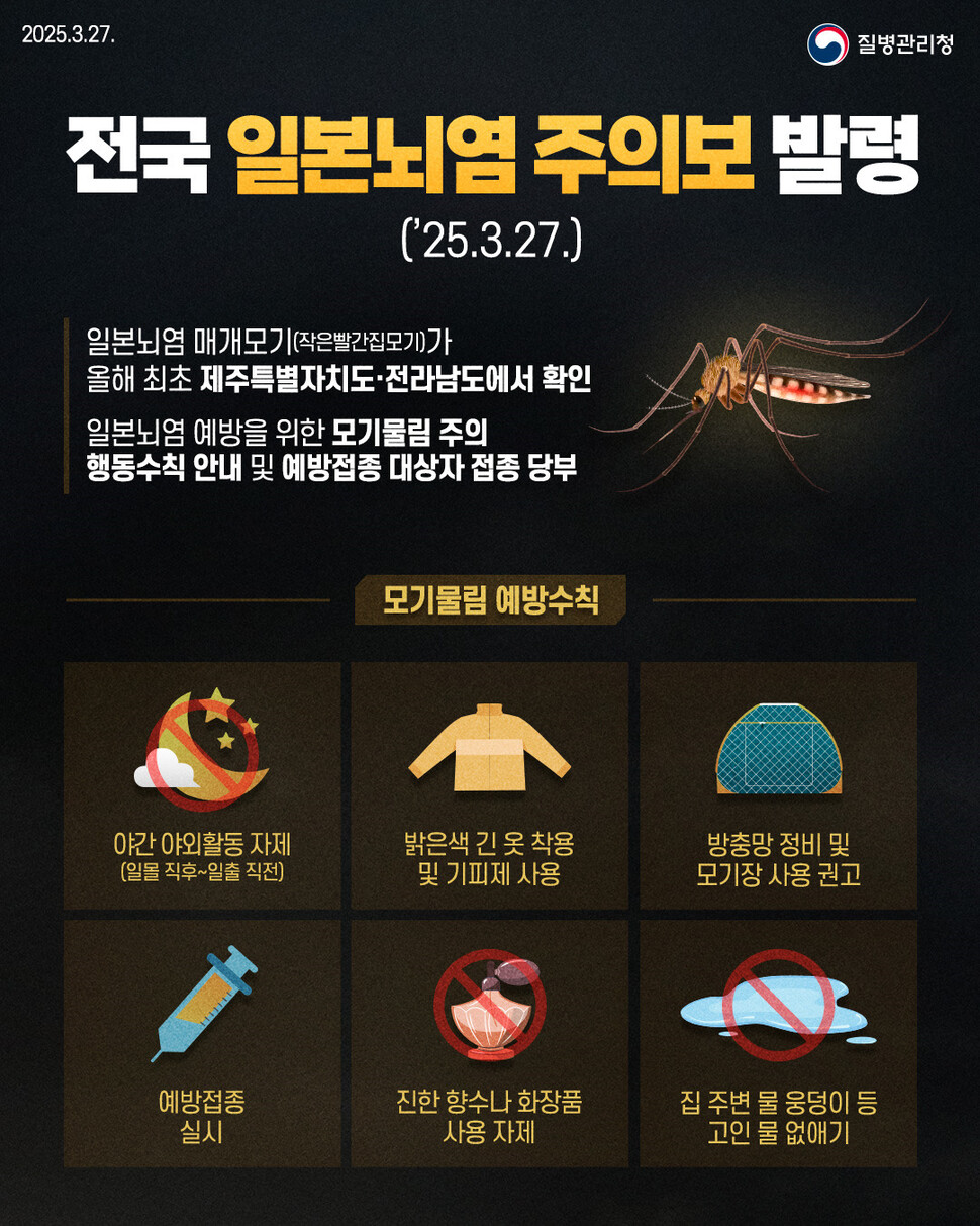 일본뇌염 주의보…강원도에서도 매개모기 올해 첫 발견