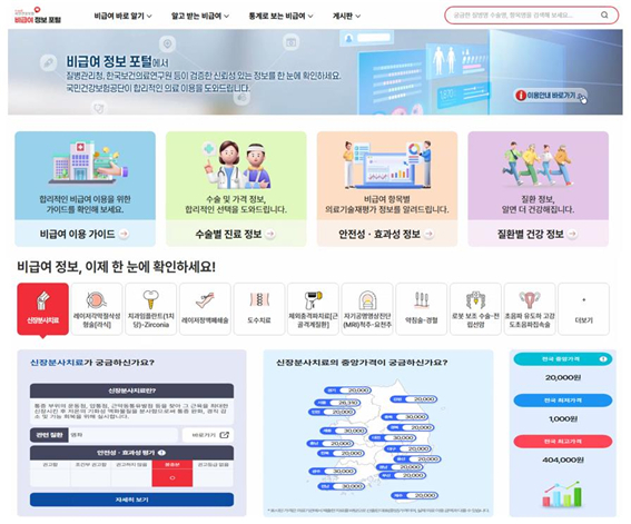 비급여 진료정보, 이제 한 눈에 확인…건보공단, ‘비급여 정보 포털’ 개설